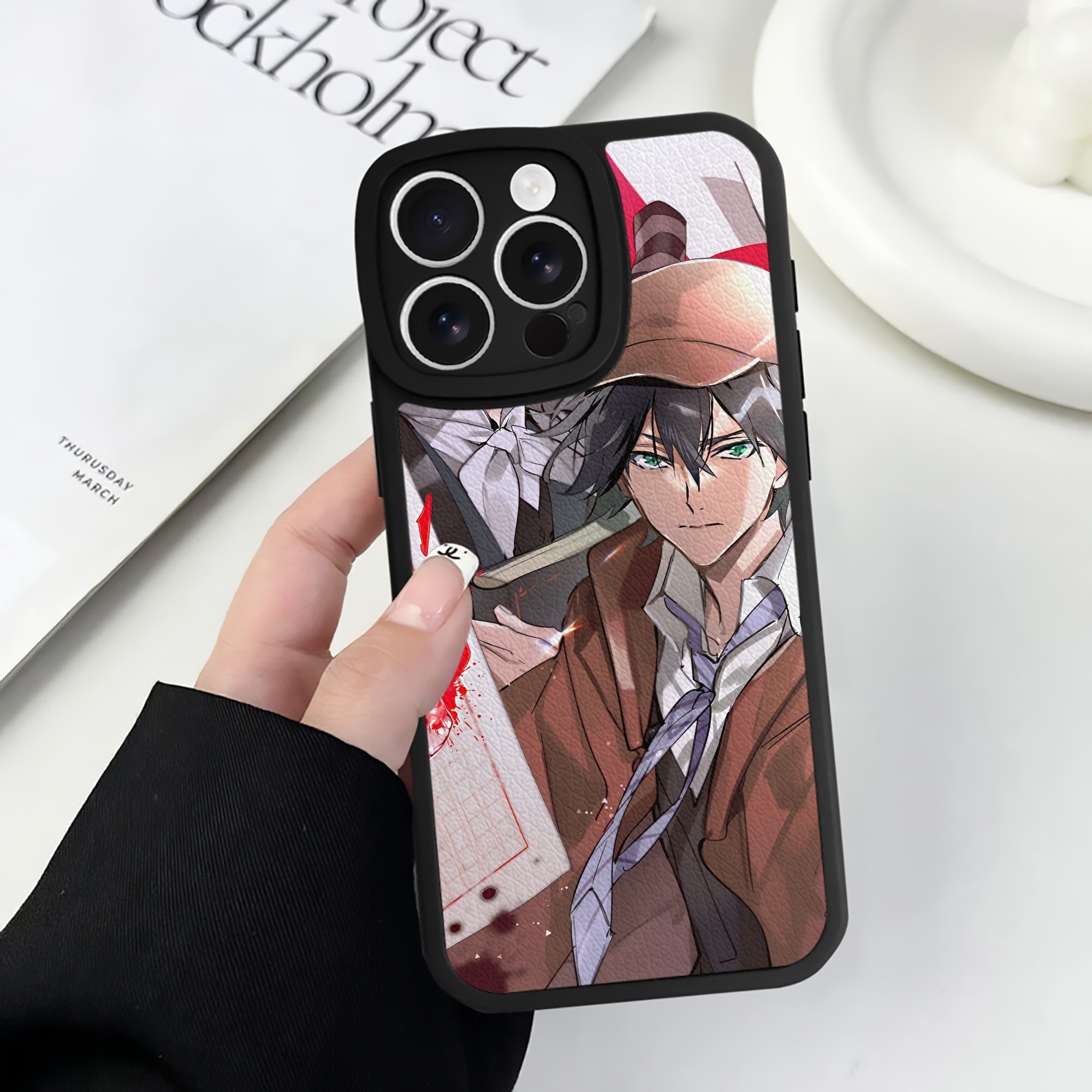 （画像用） 文豪ストレイドッグス Bungo Stray Dogs 【iPhone 16シリーズ対応】シリコンスマホケース（レザー調） 材質：シリコン